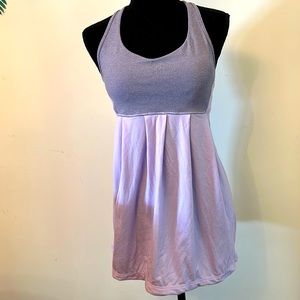 Lululemon Light Purple Gray Stripe power technique racerback tank bra top sz 10